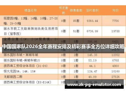 中国国家队2026全年赛程安排及精彩赛事全方位详细攻略
